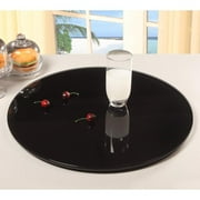 Chintaly 24 in. Glass Lazy Susan Black by Chintaly Imports