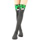 thumbnail image 1 of Nvzi 2 pares de calcetines por encima de la rodilla, calcetines hasta la rodilla, medias altas hasta el muslo, calcetines hasta la rodilla para mujer, para cosplay de niña, uso diario, gris oscuro, 1 of 2