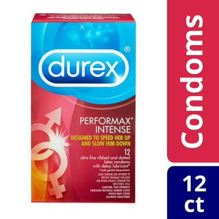 Durex Performax Intense Ultra-Fine, Ribbed and Dotted Condoms with Delay Lubricant - 12