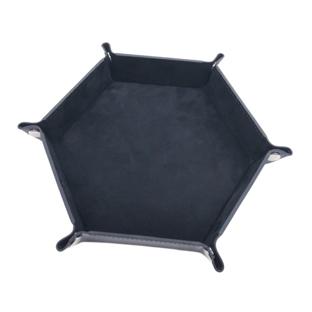 Bandeja de dados plegable Soporte de caja de almacenamiento multifuncional Dados hexagonales portátiles Negro Baoblaze bandeja de dados