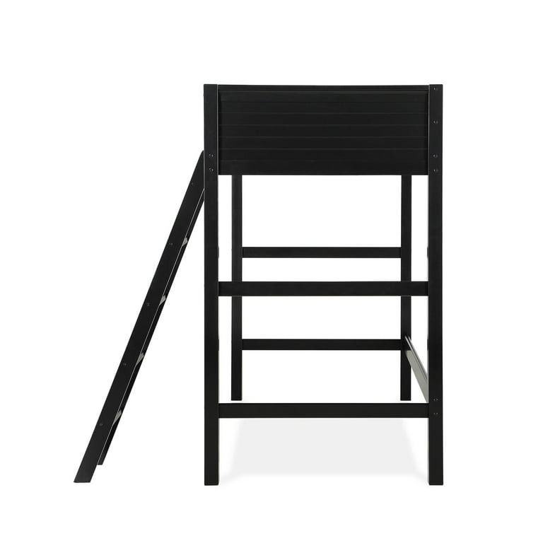 Your Zone Kiarah Twin Loft Bed with Ladder, Black - Walmart.com