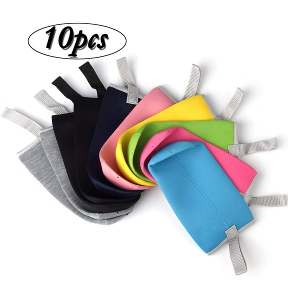 10 Pack Glass Water Bottle Sleeve 12 Oz - 18 Oz Neoprene Insulated Collapsible Drink Bottle Covers Carrier, Multi-Color