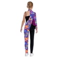 thumbnail image 2 of iiniim Girl's Sequin Snake Jumpsuit Gymnastics Leotards Long Sleeve Color Block Patchwork Tulle Peplum Bodysuit Graffiti 12, 2 of 7