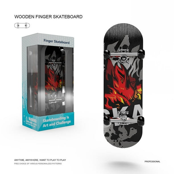 跨境Fingerboarding DIY手指滑板车合金轴承轮子儿童玩具枫木踏板as the picture Deng Xun unisex