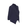 thumbnail image 3 of Moa Collection Women's Casual Fitted Blazer Draped Open Front with Ruched 3/4 Sleeves (S-3XL), 3 of 5