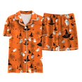 thumbnail image 6 of UAYOTSE Kids Girls Collared Button‑Front Satin Pjs, Short‑Sleeve Top and Sleep Shorts, Wearable Sleep Set for At‑Home Play and Overnight Stays Size 12-13 Years, 6 of 6