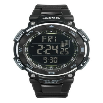 Armitron Men's Digital Sport Watch, Black, Resin Strap