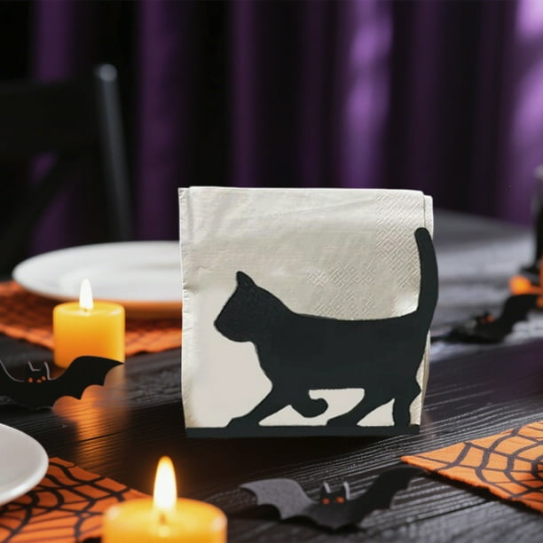 Estante de metal para decoraciones navideñas, servilleteros de metal negro, porta toallas de papel para cocina, cafetería, restaurante, comedor, decoración de Halloween, decoración de otoño, decoració