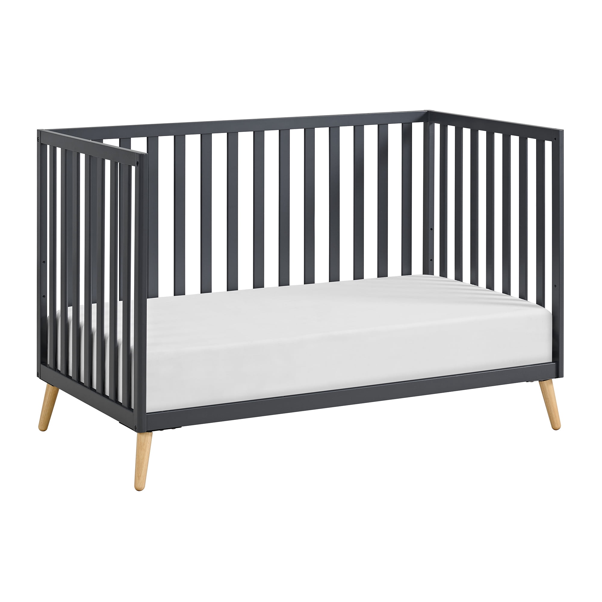 Oxford Baby Cozy Nest Convertible Island Crib Midnight Slate / Natural