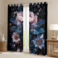 thumbnail image 2 of Feelyou Dragonfly Curtains Pack of 2 (42x84 Each), Watercolor Flower Curtains Blackout, 2 of 6