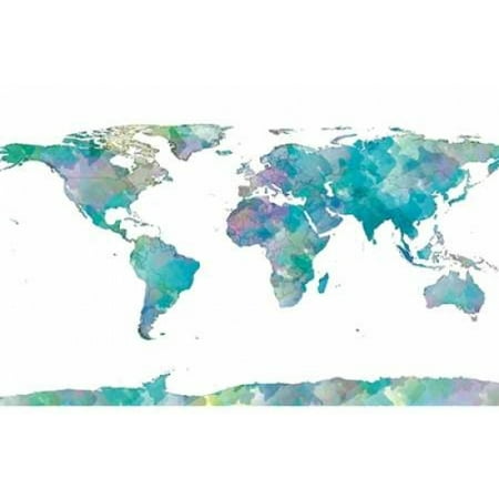 World Map Watercolor Canvas Art SD Graphics Studio 12 X