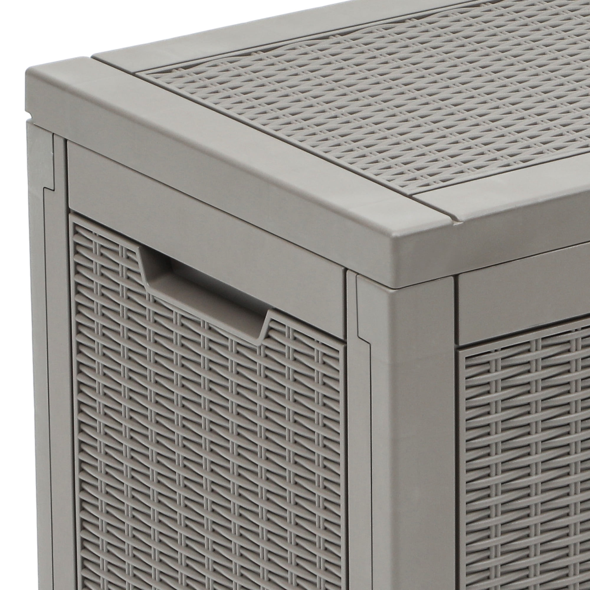 Uforic 60 Gallon Outdoor Resin Deck Box,Weatherproof&Lockable Rattan Storage Box for Garden Patio, Light Brown