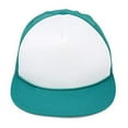 thumbnail image 3 of DALIX Classic Trucker Cap Flat Bill Adjustable Snapback 5 Panel Plain Hat Teal-White, 3 of 3