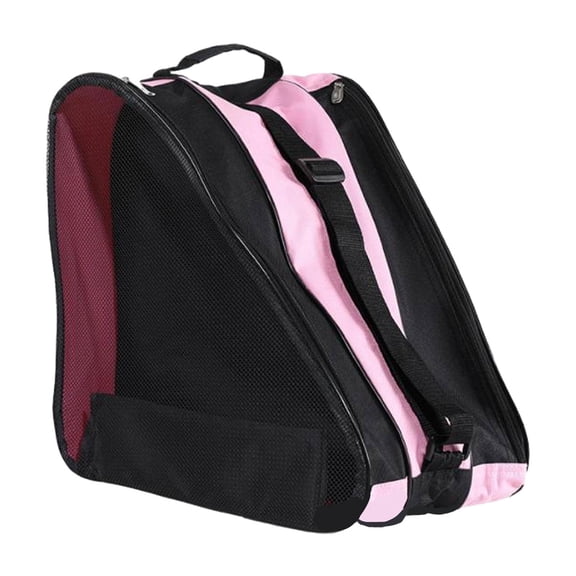 Tnarru Roller Skate Bag Ice Skate Bag Large Capacity Roller Skate Carrier Skating Shoes Storage Bag for Quad Skates Ice Hockey Skate pink