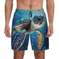 thumbnail image 3 of Uemuo Watercolor Turtle Pattern Mens Swim Trunks Quick Dry Board Shorts with Mesh Lining, Stretch Beach Shorts Quick Dry No-Chafing Board Shorts-XX-Large, 3 of 9