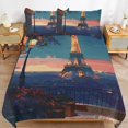 thumbnail image 6 of 3 Pcs Soft Bedding Set, Includes 1 Duvet Cover with Zipper And 2 Pillow,Shams Eiffel Tower Full(79"×90"), 6 of 8