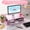 Pink, variant on 2-Tier Metal Monitor Stand Riser with Sliding Drawer & 2 Pen Holders, Ergonomic Desk Organizer with Mini Keyboard Storage, Heavy-Duty Computer Laptop Printer Stand for Office Home Dorm, Pink
