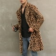 thumbnail image 5 of guisaled Faux Fur Coat Men, Mens Faux Fur Jackets Vintage Classic Trench Coat Jacket Open Front Lapel Fluffy Long Winter Coats, 5 of 9
