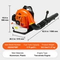 thumbnail image 3 of KFFKFF Gas-Powered Backpack Leaf Blower, 79CC Engine, 3L Tank Capacity, Blows Air at 930CFM & 184MPH, Perfect for Garden Maintenance, Clearing Leaves & Snow, 3 of 9