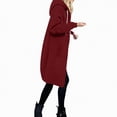 thumbnail image 6 of Towmus Women Full Zip Up Hoodie Oversized Long Tunic Sweatshirts Casual Fleece Hooded Jacket Fashion Winter Coats Outerwear with Pockets, 6 of 8