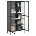 thumbnail image 3 of vidaXL Buffet Haut Noir 85x40x180 cm Verre et Acier, 3 of 5