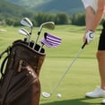 thumbnail image 7 of Haosy Modena Purple and White Striped Golf Mallet Putter Cover Strong Magnetic Leather Golf Club Headcover Closure, 7 of 7