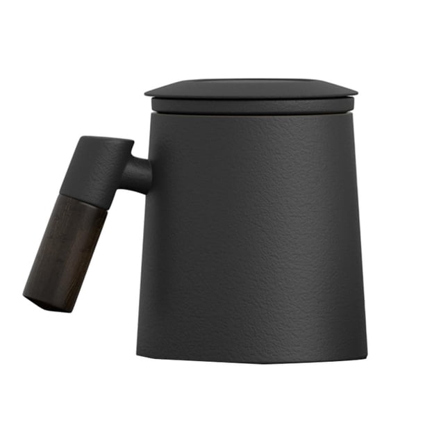 Taza de ceramica Taza de cerámica con portátil con tapa y asa portátil para cocina comedor Magideal Taza de ceramica