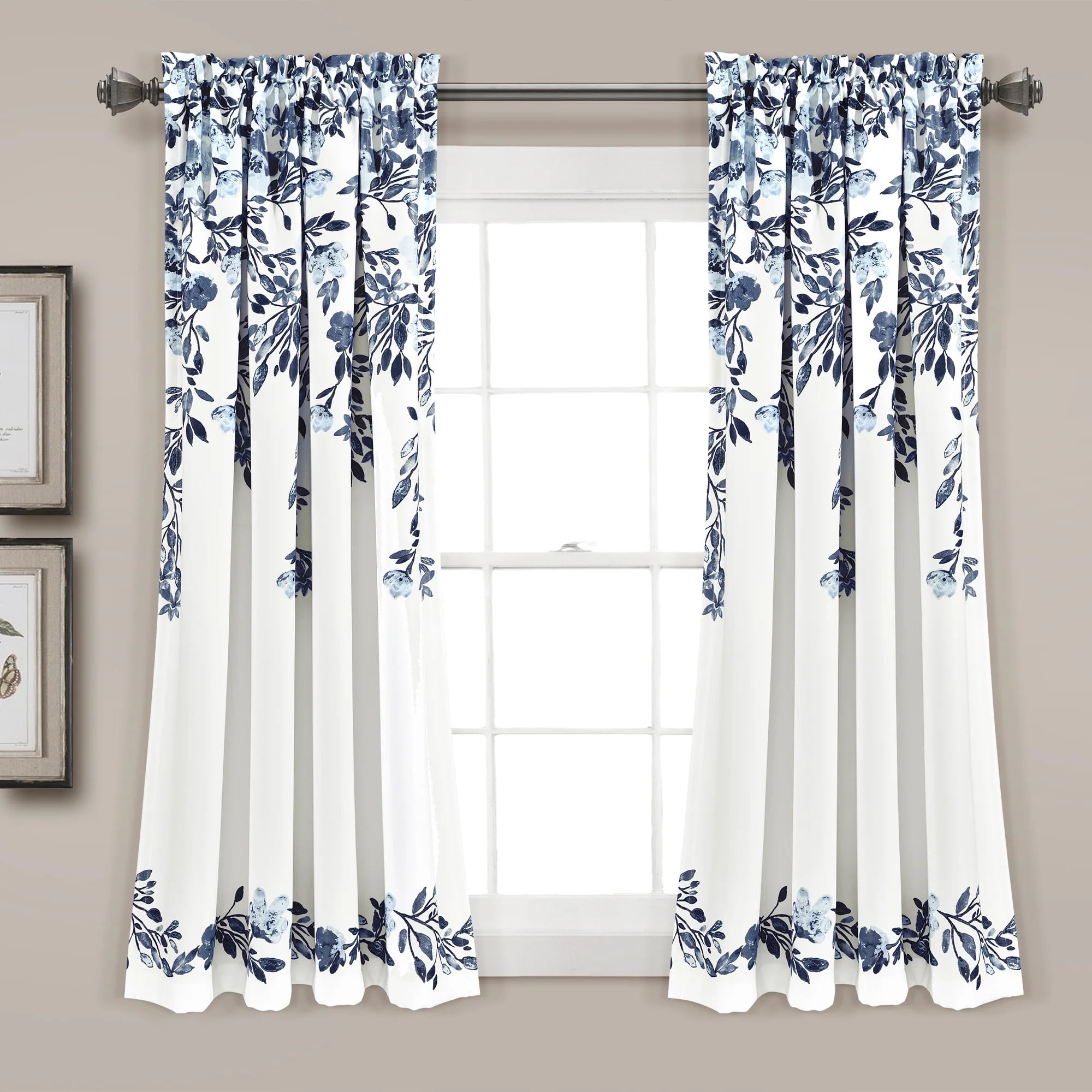 Lush Decor Tanisha Window Curtains, Floral Vine Print Design