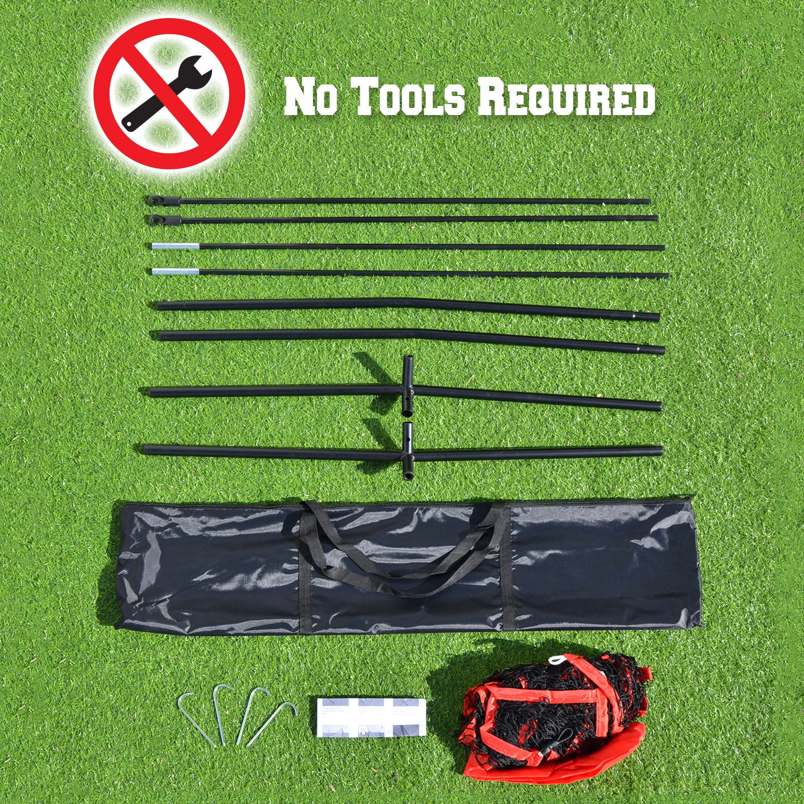 Sunnyoutdoor 7x7 ft Red Portable Baseball Net for Batting and Pitching