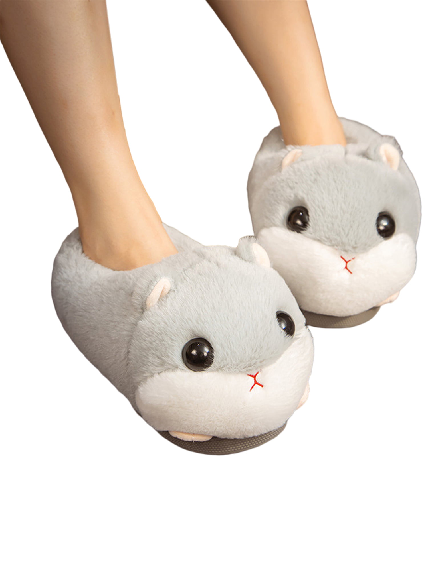 Women Slippers 3D Cat Print Slippers Floor Thick Warm Home Indoor Plush Flat Plush Shoes