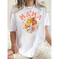 thumbnail image 1 of Camiseta De Verano Para Mujer, Moda Informal, Ropa Cómoda, Camisetas De Manga Corta MChic Pink Floral & Letter Print Women's T-Shirt - Casual Crew Neck, Short Sleeve, Stretchy Polyester Blend, Machi, 1 of 6