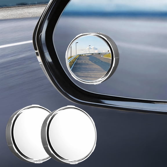 KINGWOLF 2 Pack Car Blind Spot Mirror Angle Adjustable Side View Mirror Universal,Silver