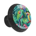 thumbnail image 2 of 12 Pcs Cabinet Knobs Tropical Parrots Summer Colors, Round Crystal Glass Drawer Dresser Wardrobe Handles Pulls Door Cupboard Hardware Knob with Screws for Home Kitchen, 2 of 6