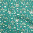 thumbnail image 1 of oneOone Viscose Jersey Teal Green Fabric Kalamkari Traditional Sewing Craft Projects Fabric Prints By Yard 60 Inch Wide, 1 of 5