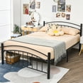 thumbnail image 2 of Costway Queen Size Metal Platform Bed Frame Headboard Footboard Steel Slat Support, 2 of 10