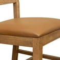 thumbnail image 3 of Asic 18 Inch Dining Chair - Set of 2 - Vinyl Fabric - Natural Brown Pine Wood, 3 of 6