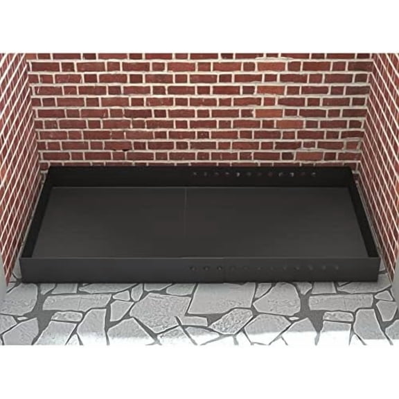 Adjustable Fireplace Tray, Expandable Ash Pan for Ash Collection, Galvanized Steel Ember Holder Fireplace Pan with Powder Coating, Nuts and Bolts Included, Black, Rectangle