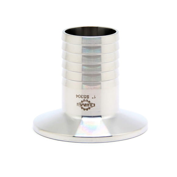 Qiimii Ss304 Tri Abrazadera De 1,5" A Adaptador De Púas Para Manguera De 1" Accesorio De Tubería De Manguera Sanitaria (Manguera De Púas De 1 Pulgada)
