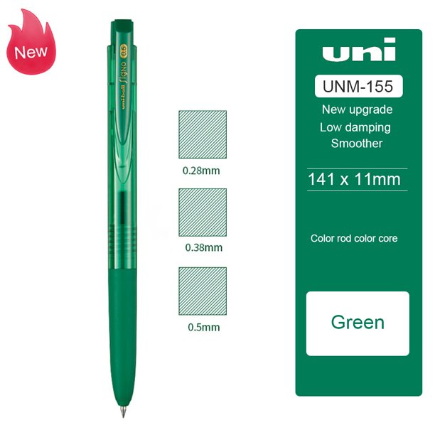 Bolígrafo UNI neutro de edición limitada para UMN-155N, bolígrafo con baja amortiguación, 0,28/0,38/0,5mm, para escribir más suavemente, material de papelería escolar, 1 unidad