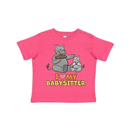 

Inktastic I Love My Babysitter Hippos Gift Toddler Boy or Toddler Girl T-Shirt