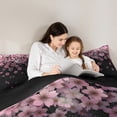 thumbnail image 5 of Homewish Cute Cartoon Sakura Bedding Comforter Set,Japanese Cherry Blossom Twin Comforter Sets,Pink Black Bedding Set For Girl,Breathable Home Decor Reversible,2 Pieces, 5 of 8