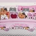 thumbnail image 4 of Colcha con Funda y Cojín Individual Elefantito Bombón Color Rosa Gatitos, 4 of 5