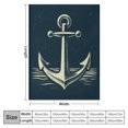 thumbnail image 4 of GOSMITH Lightweight Anchor Navy Blue White Nautical Sailing Decor Anchor Square Flannel Blanket White, 4 of 6