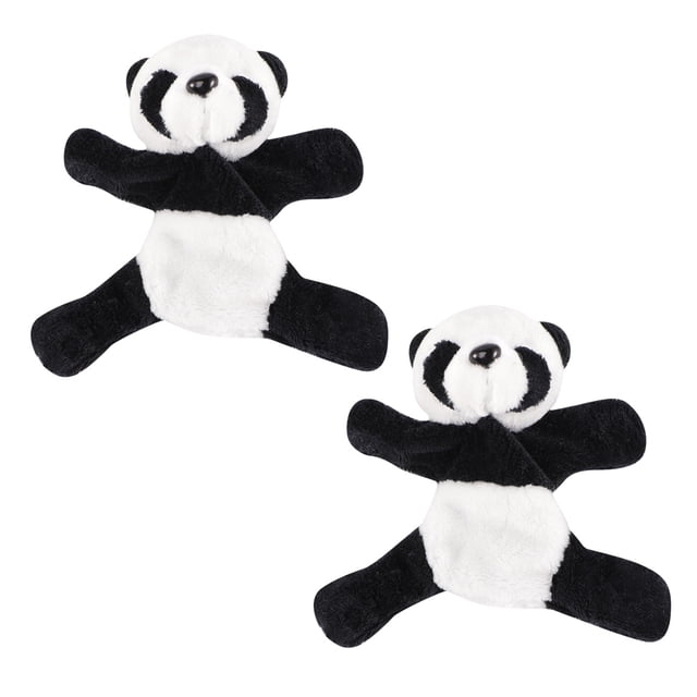 2 imanes de nevera con forma de panda de peluche, diseño de dibujos animados, creativos, regalo para casa, hotel, color negro.
