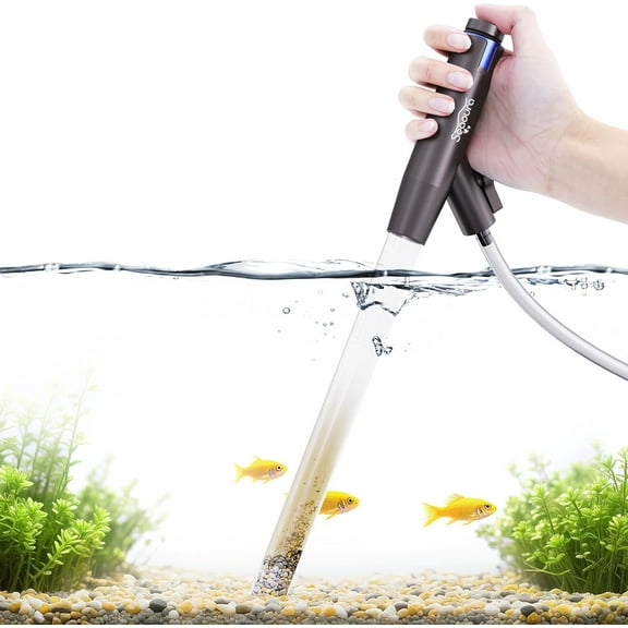 SEAOURA ‌Adjustable Aquarium Gravel Cleaner - Manual Siphon Vacuum with Air Button for Fish Tank Cleaning, Water Changing & Waste Removal (Ideal for Sand & Manure Wash)‌