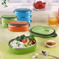 thumbnail image 4 of Stainless Steel Light Rectangle Thermal Insulation Lunch Box Thermal Box green, 4 of 6