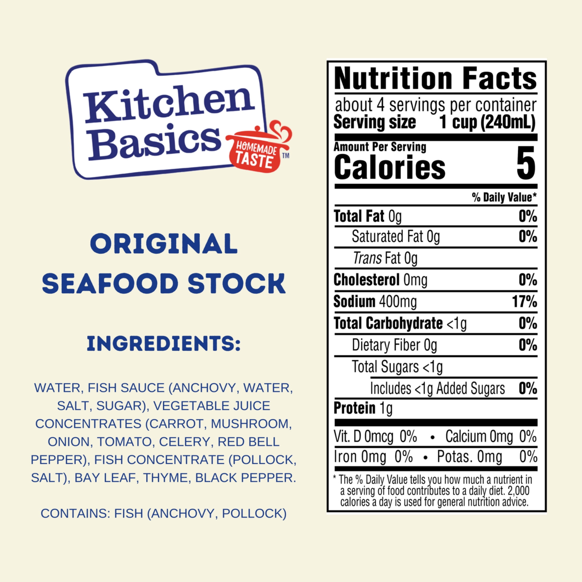Kitchen Basics Original Seafood Stock, 32 oz Carton