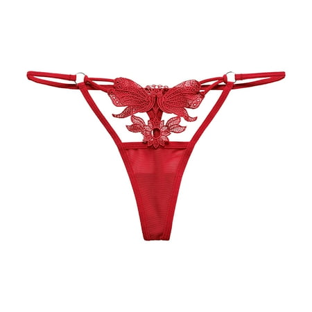 

TIHLMK Thong Shapewear for Women Briefs Underwear Clearance Women s Fashion Comfortable Loose Lace Funny Underpants Casual Gifts for Women Red Underwear