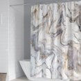 thumbnail image 3 of Cortina de ducha impermeable de baño de mármol con ganchos Afortunado Sencillez, 3 of 3