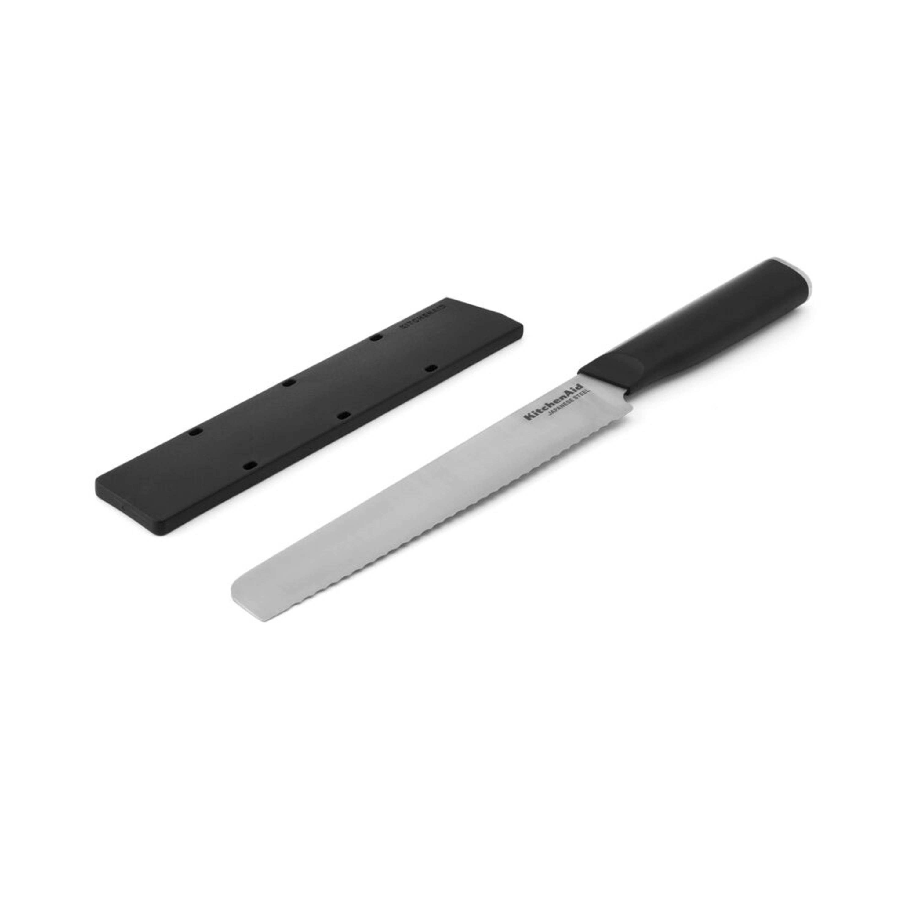 Kitchenaid Classic Serrated Bread Knife with Endcap and Blade Cover, 8-inch, Black